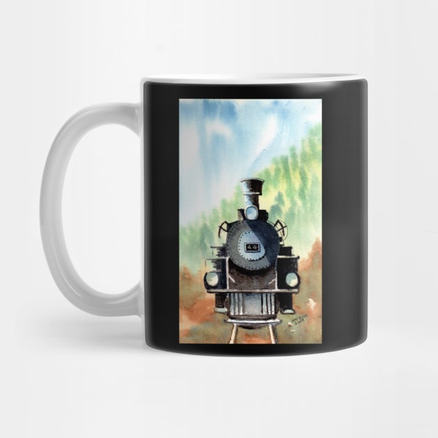 Old Steam Engine Watercolor by MMcBuck